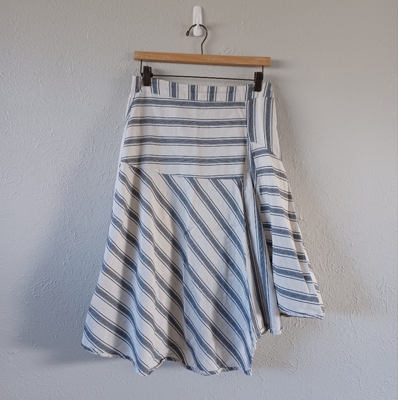 Who What Wear Dresses & Skirts - Who What Wear White and Blue Striped Midi Skirt